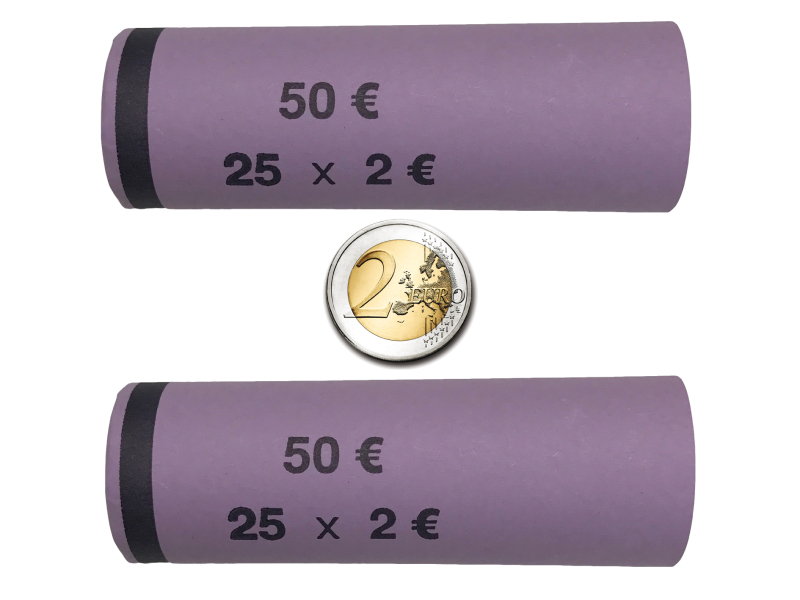 Vorgefertigte Münzhülsen für (2 Euro)