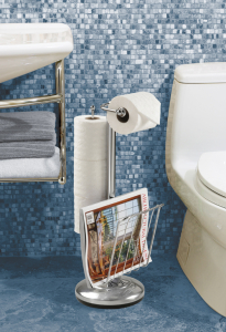 WC Toilettenpapierhalter - Ständer mit Zeitungsfach